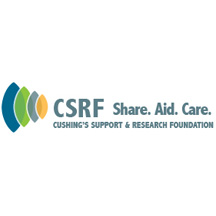 Cushing's Syndrome Research Foundation CSRF logo. Share. Aid. Care.